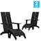 Flash Furniture Black Modern Adirondack Chairs & Ottomans, PK2 2-JJ-C14509-14309-BK-GG - alternate 8